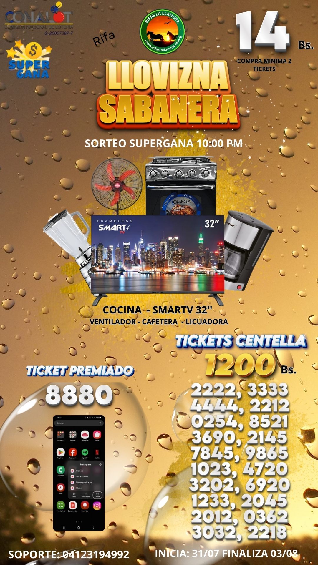 Rifa Llovizna Sabanera